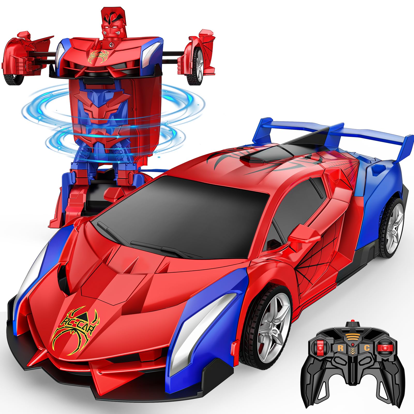 Braxel Macchina Telecomandata per Bambini, Trasforma Robot Giocattolo, Giochi Bambini 3 4 5 6 7 8 Anni, Regalo Bambino 3-9 Anni Maschio, Auto Radiocomandata Regalo Compleanno Natale Bambino
