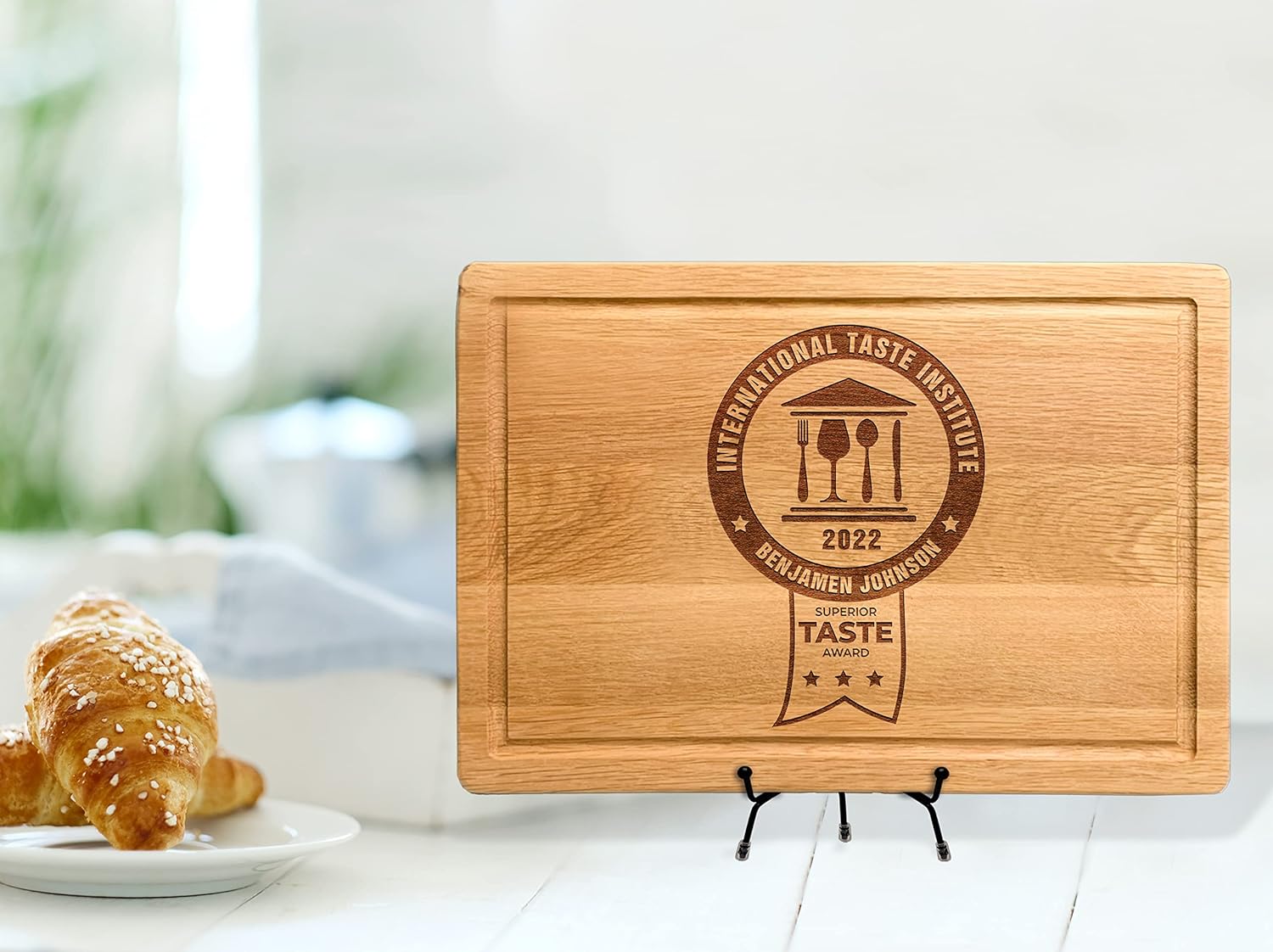 Personalized Wood Cutting Board, Chef Award, International Superior Taste Award, Customizable Anniversary and Birthday Gift for Women or Men, Cooking Handmade Gift, Taste Institute
