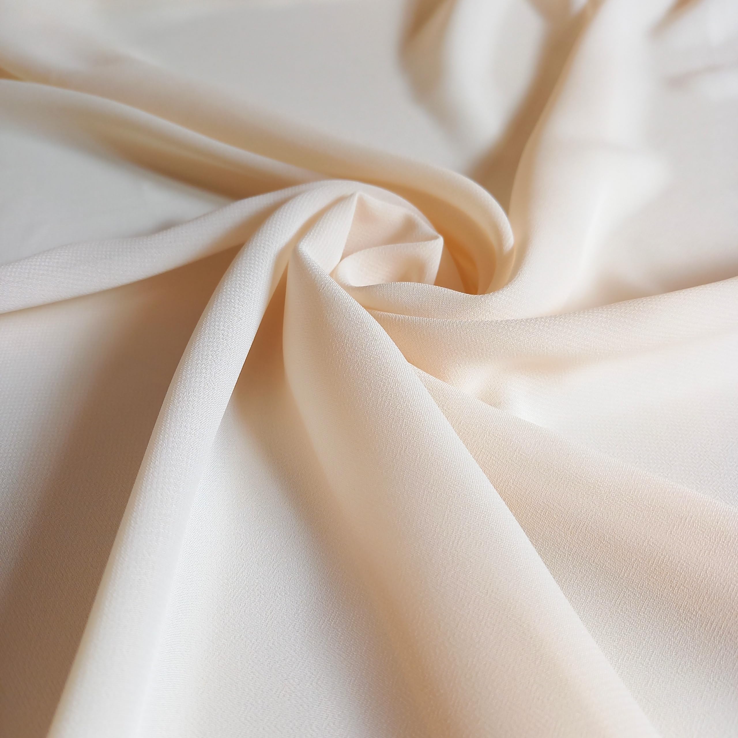 On Trend Fabrics Cream Rich Buttermilk Chiffon Fabric - Woven Sheer Material - 150Cm Wide - Sold By The Metre
