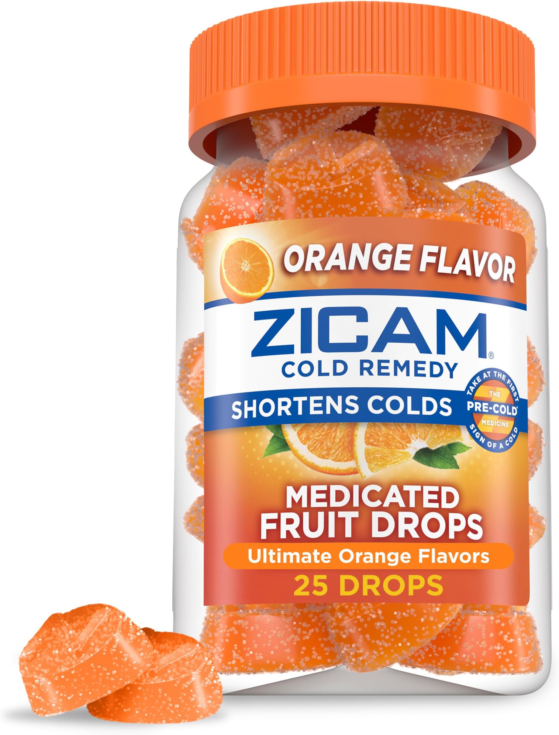Zicam Cold Remedy Zinc Medicated Fruit Drops, Ultimate Orange, 25 Count (Pack...