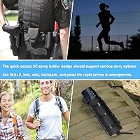 Vista 6 de Tactical Open Top OC/Mace Spray Holder, Molle Holster Quick Release MK4 Canister Pouch for Police, EMT, Security, Outdoor & Survival Use,Fits Duty