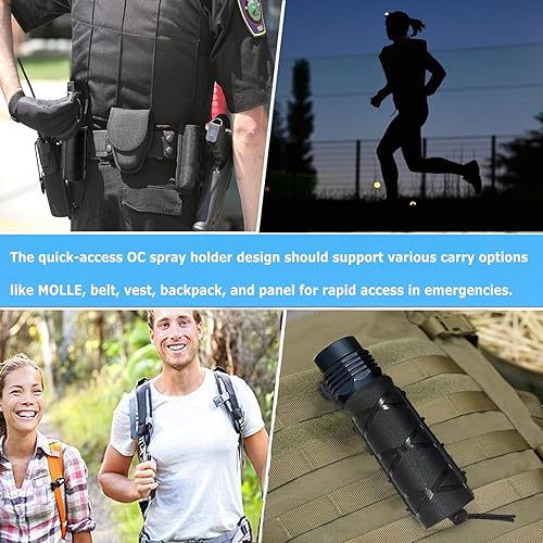 Miniatura 6 de Pepper Spray Holster for Duty BeltVest  Quick Release Open-Top MK3MK4 Canister Holder, Polymer Case for Police, Security, Corrections, Self Defense,