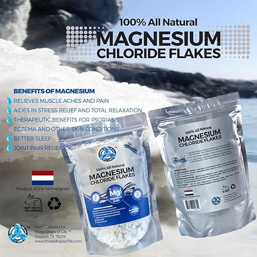 Miniatura 2 de Copos de cloruro de magnesio totalmente naturales, alternativa de baño a la sal de Epsom, eficiencia de absorción rápida para el bienestar y la