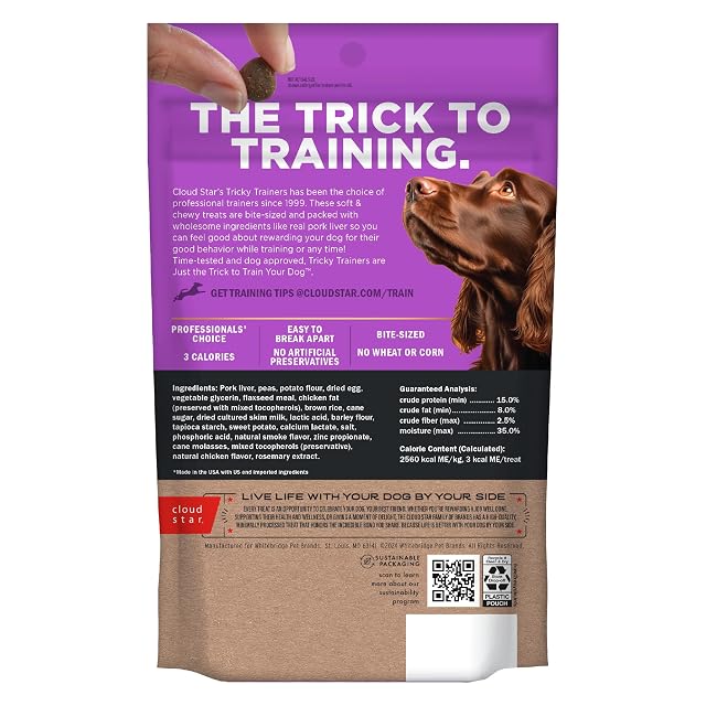 Foto 2 de 6 de Cloud Star Chewy Tricky Trainers Grain Free Liver Flavor Dog Treats 5 Ounces