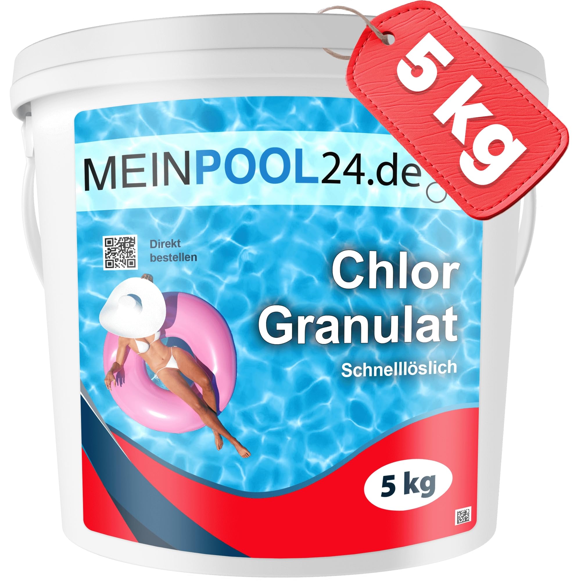 5 kg MEINPOOL24.DE Chlorgranulat schnelllöslich 56% AKTIVCHLOR POOLCHEMIE - Deutsche Markenqualität - Sichere und schnelle Desinfektion - für Pools, Aufstellpools, Whirlpools, Planschbecken