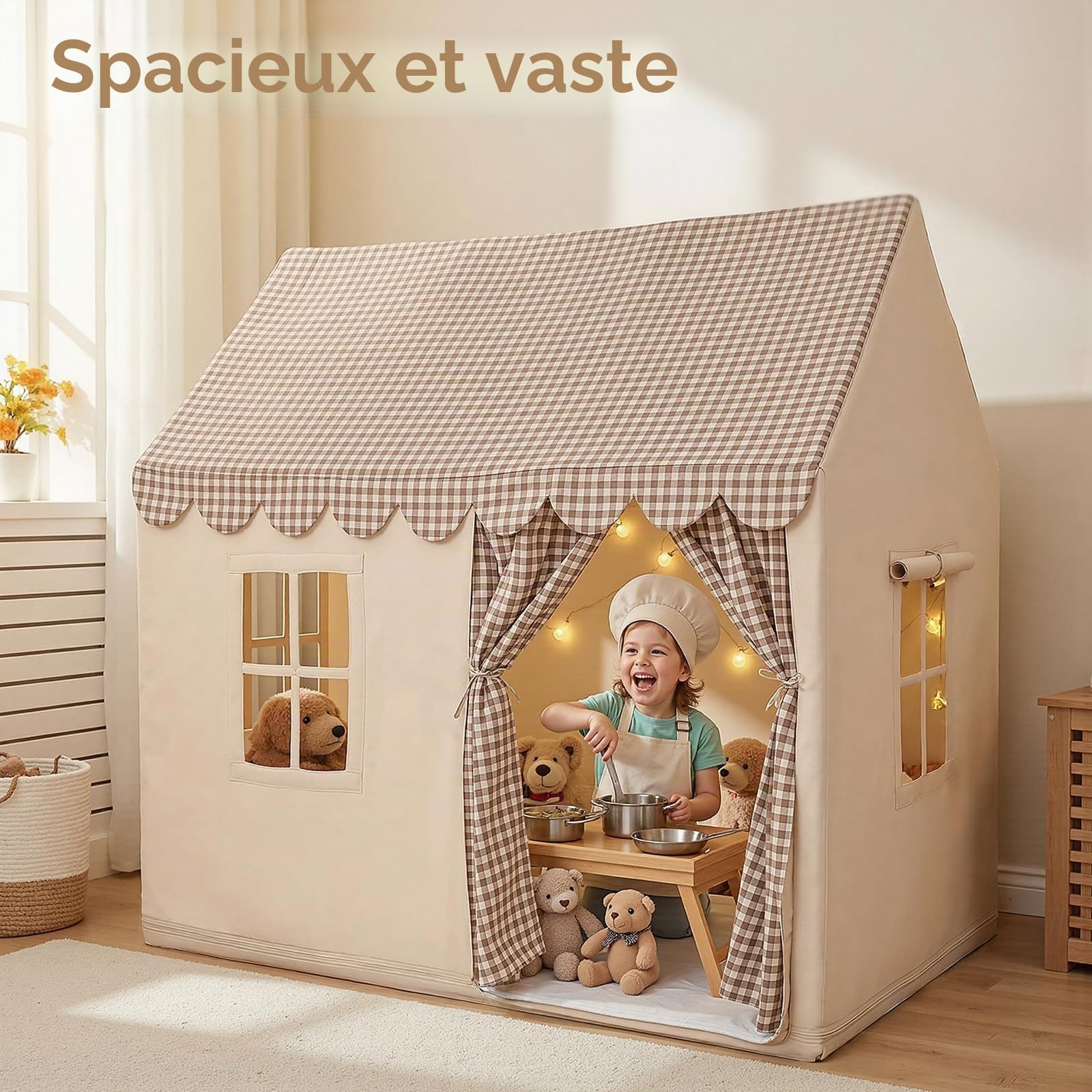 Wilwolfer Tente de Jeu d'intérieur pour Enfants : Tente de Princesse, avec Tapis rembourré, Grande Maison de Jeu, pour Filles et garçons, pour Fille, Jouet pour Enfant, Maison, Cadeau d'anniversaire