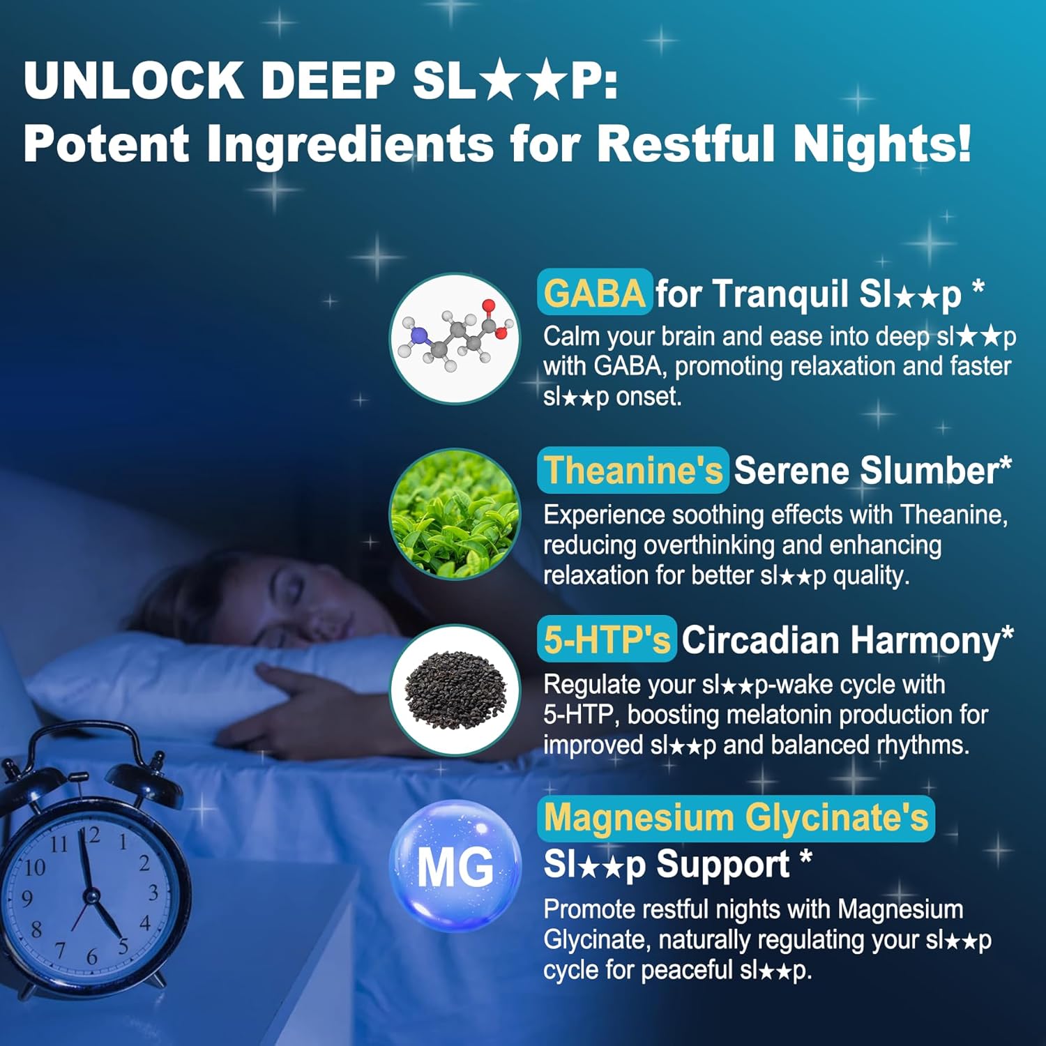 GABA Supplement - 1000 mg Liposomal Form for Optimal Absorption,GABA with L-Theanine, Magnesium Glycinate, 5HTP, Vitamin D3 for Brain Calm, Mood, Zzz Better - Melatonin-Free 120 Softgels. - Image 4