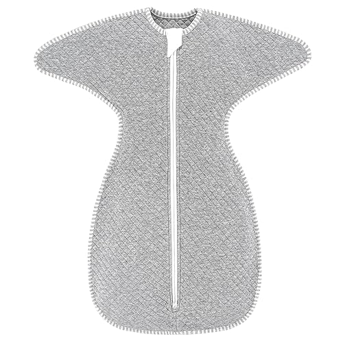 ZIGJOY Shark-Fin - Manta de transición para bebé, saco de dormir suave de 1.5 tog para bebé de 6 a 9 meses, manta ligera de algodón con cremallera