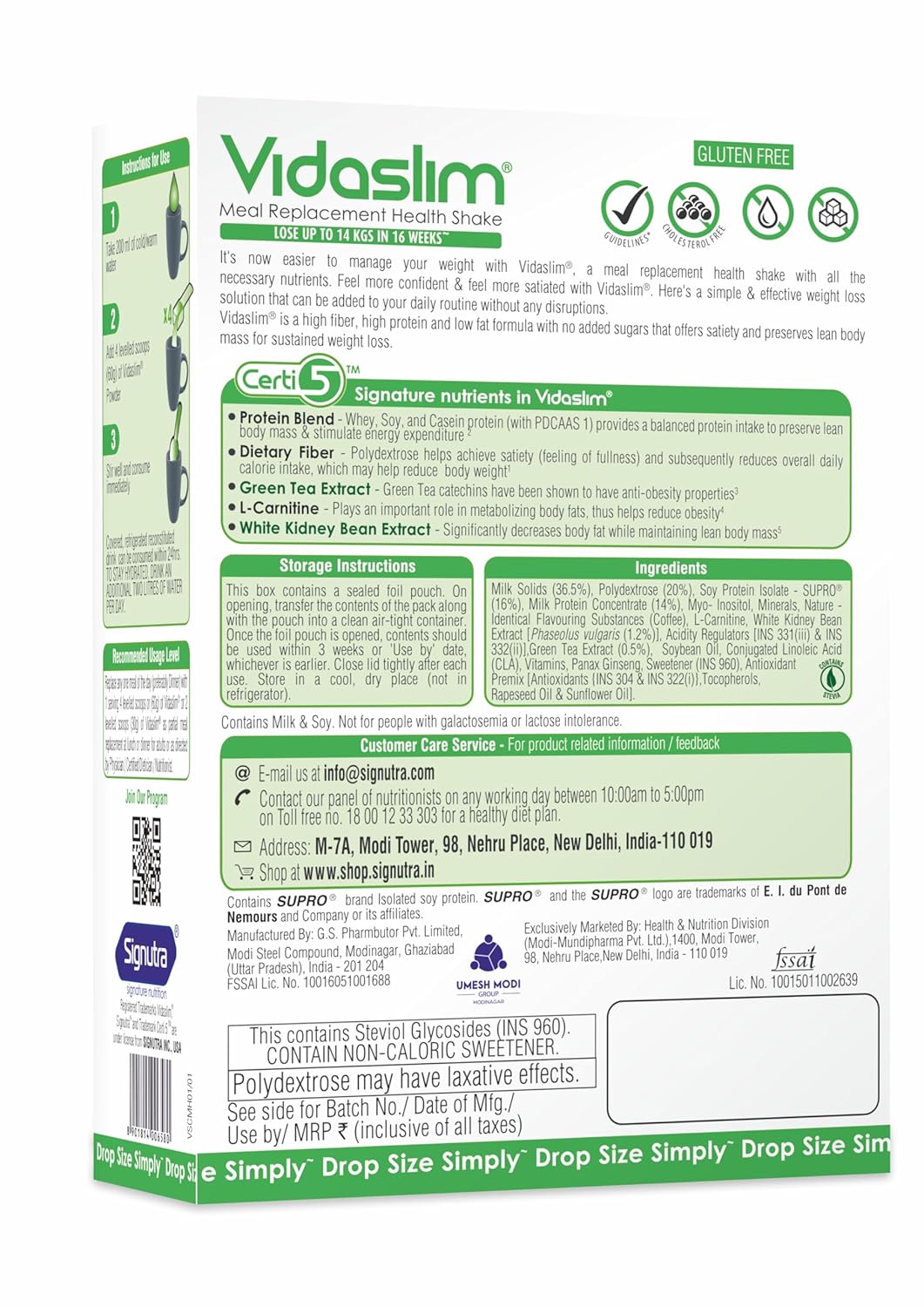 Vidaslim Meal Replacement Protein Health Shake For Weight Control &Amp; Weight Management For Women &Amp; Men | 22.8 Gm Protein| L-Carnitine | Green Tea Extract| White Kidney Bean Extract | (Two 500G Combo, Caffe Latte) 7 Vidaslim Meal Replacement Protein Health Shake For Weight Control &Amp; Weight Management For Women &Amp; Men | 22.8 Gm Protein| L-Carnitine | Green Tea Extract| White Kidney Bean Extract | (Two 500G Combo, Caffe Latte)