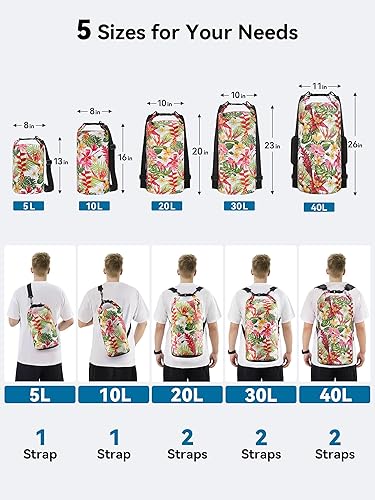 Miniatura 2 de HEETA - Bolsa seca impermeable para mujeres y hombres (versión actualizada) 5 L10 L20 L30 L40 L, bolsa de almacenamiento seca ligera con parte