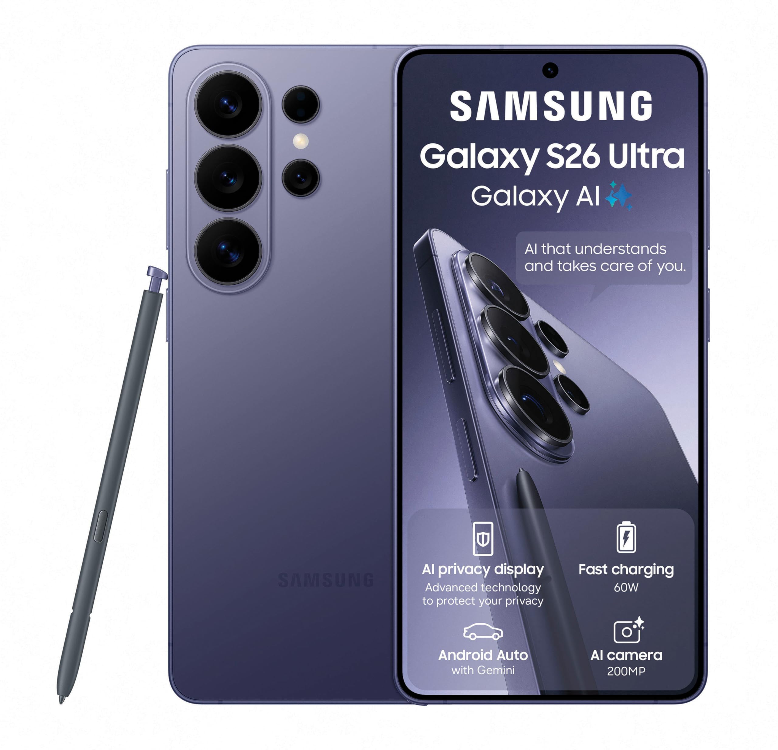 GalaxyS26Ultra 256GB コバルトバイオレット Samsung Galaxy S26 Ultra 256GB, Cobalt Violet : Amazon.co.za