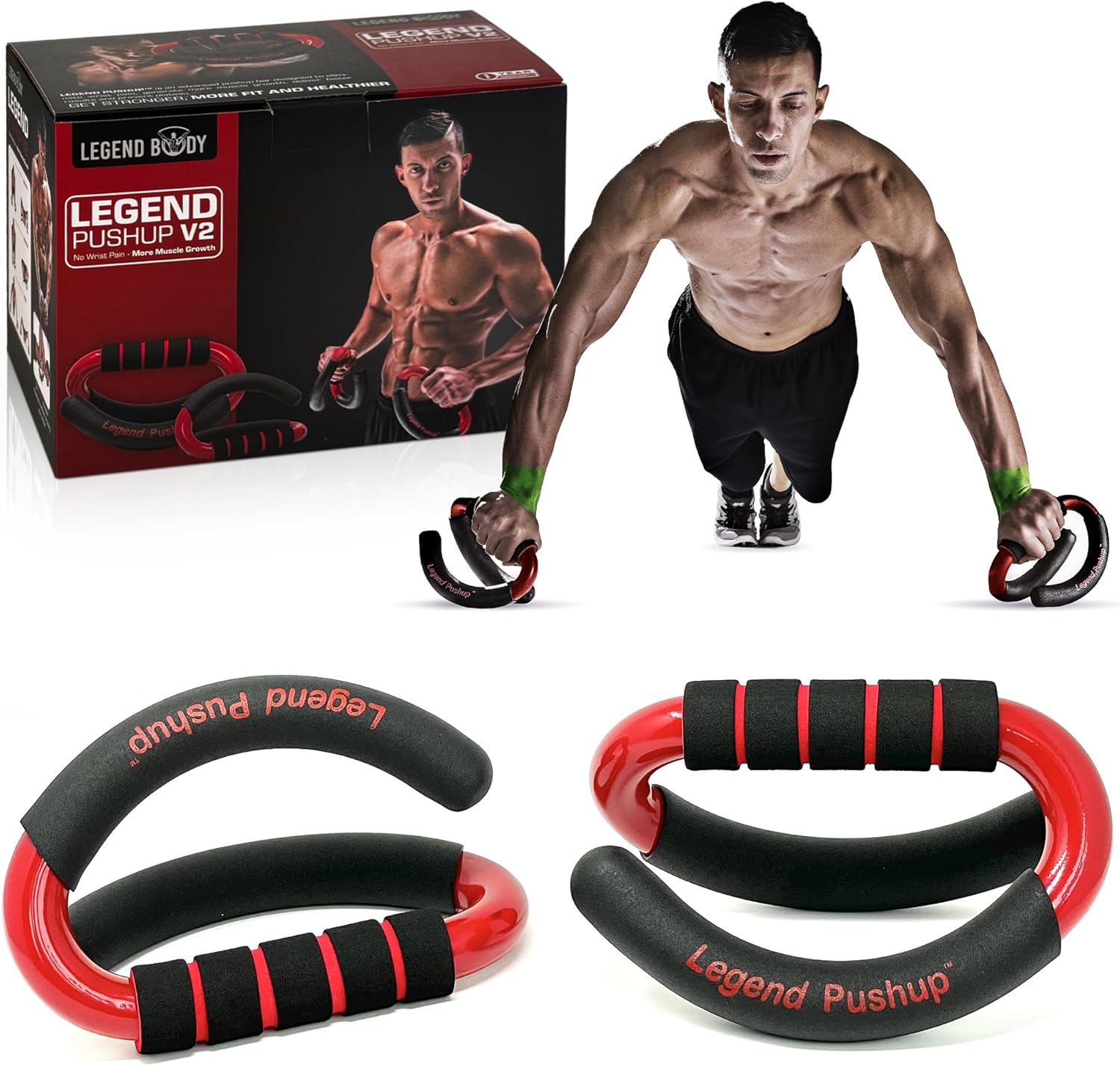 Legend Pushup – Superior Push-Up Bars to Get rid of Wrist Ache, Generat…