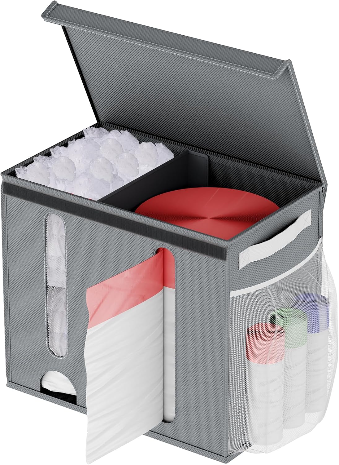 NiHome 2-in-1 Trash Bag Dispenser, Garbage, Grocery Holder, 4-33 Gal, Gray