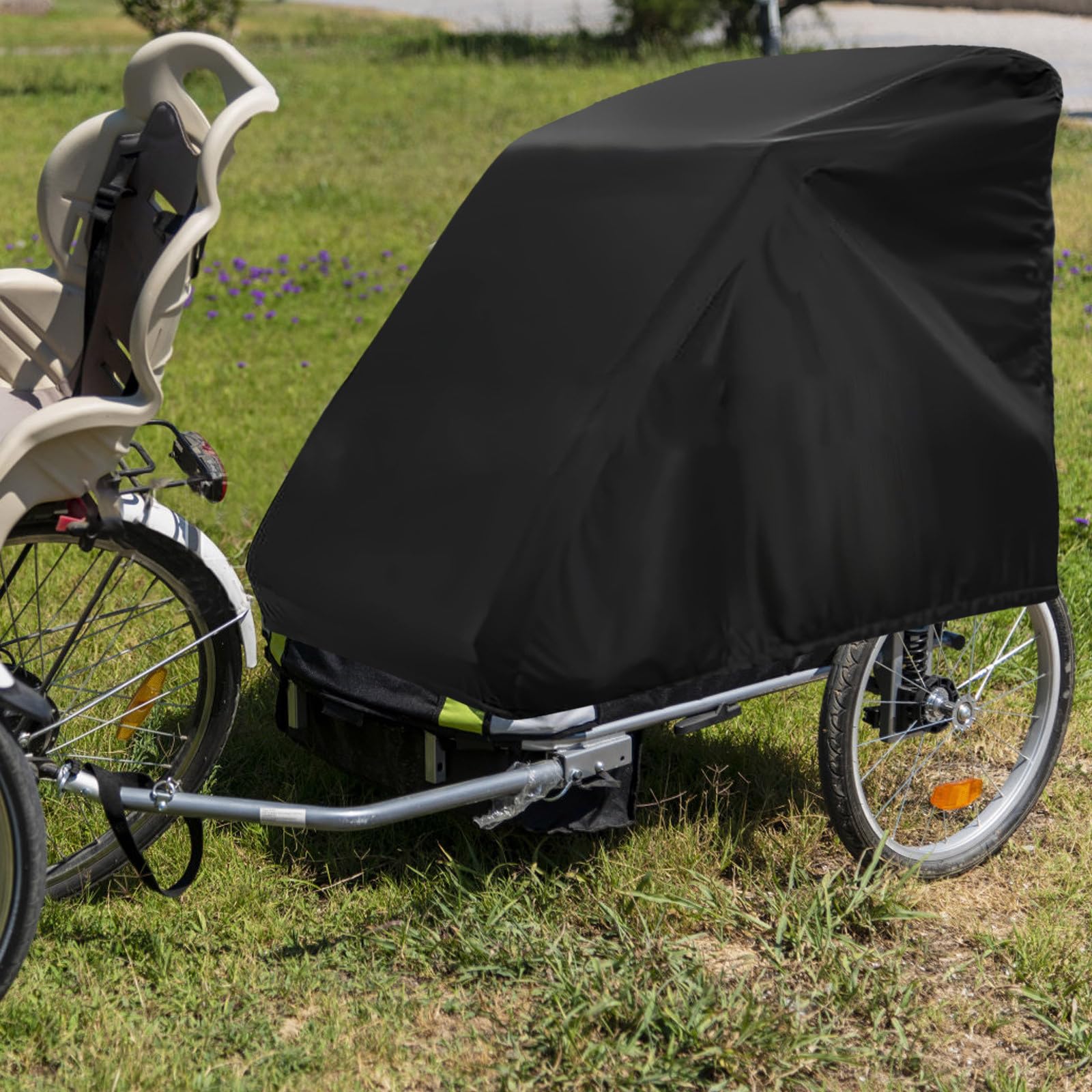 Fahrradanhänger Regenschutz aus Wasserdichtem Oxford Gewebe mit PU Beschichtung Robust und Faltbar Passend für Haustieranhänger für Outdoor und Reisen