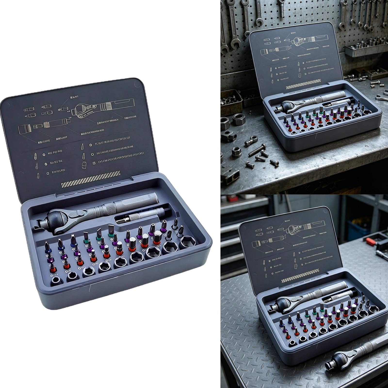Excelente unidad de destornillador con engranaje de 45 dientes y agarre ergonómico para zonas confinadas, mango ergonómico de destornillador
