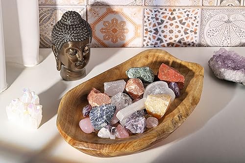 Miniatura 4 de Jovivi Cuenco de madera de abeto natural, plato de madera hecho a mano, platos de madera para sándwich, pan, ensalada de frutas, aperitivos, masa,