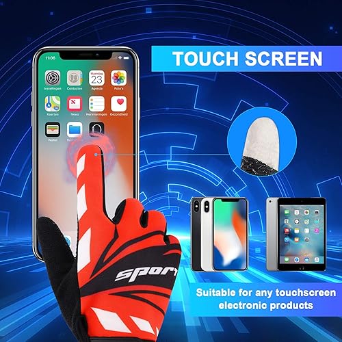 Miniatura 2 de Accmor Guantes de ciclismo con pantalla táctil, tamaño grande, para niños, hombres, mujeres, adolescentes, pesca, transpirables, antideslizantes,