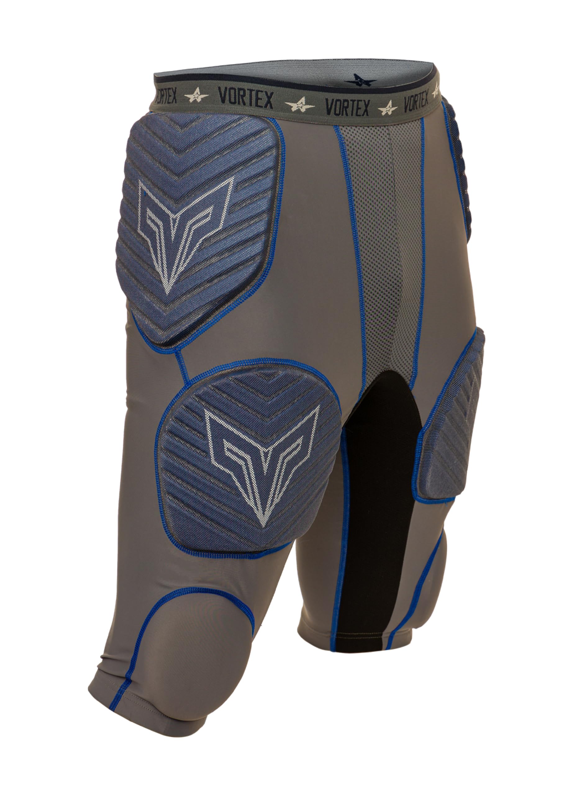 Alleson Athletic Adult Vortex Integrated 7 Padded Football Girdle (Style 7SIPG2), Charcoal Solid, 4XL