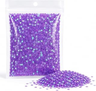 3mm Purple Star Glitter, 50g Holographic Star Sequins | Purplr Reflective Confetti for Resin, Slime, Nail Art, Shaker Cards, Tumblers, Scrapbooking & DIY Crafts