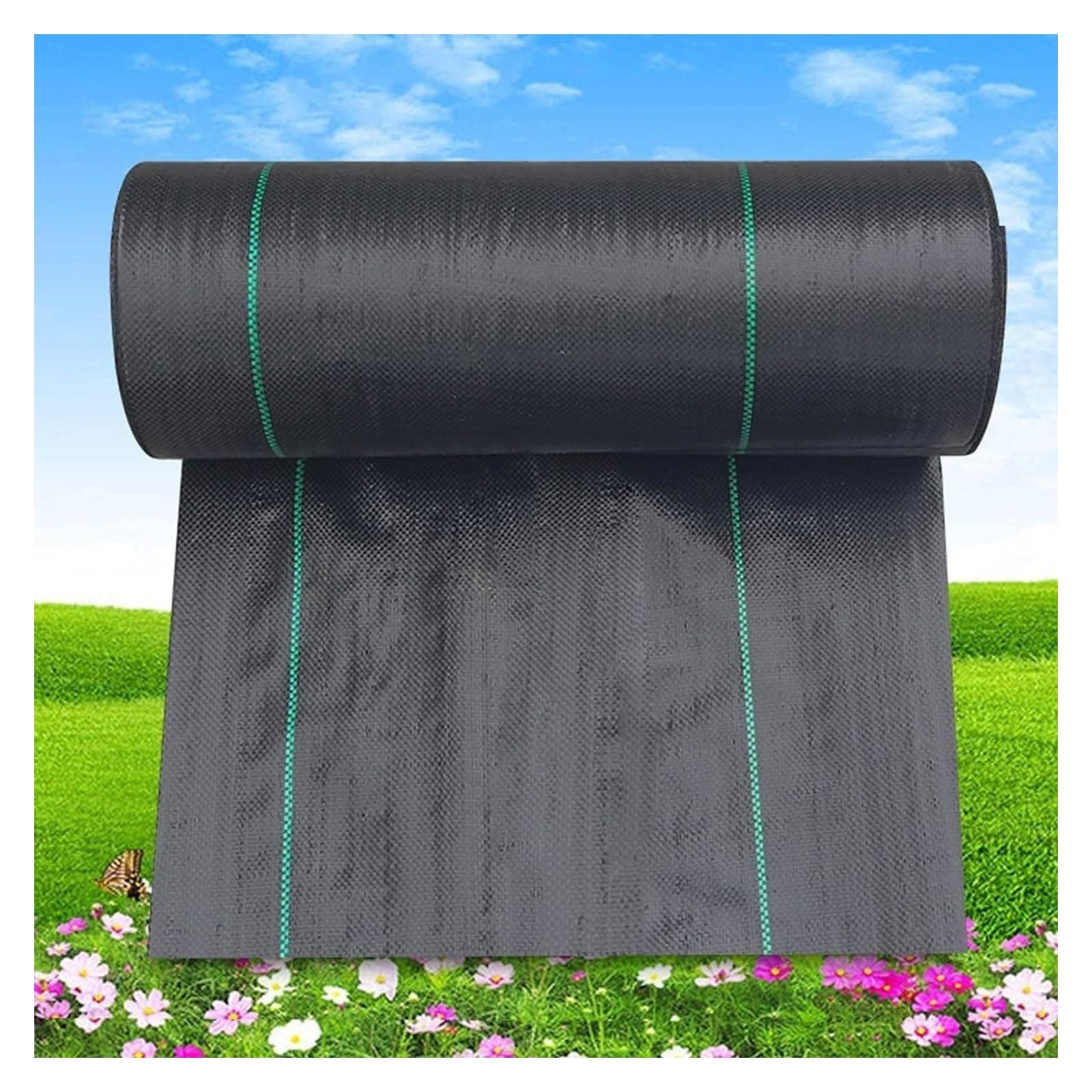 Toile de paillage 1 x 25 m et membrane anti-mauvaises herbes pour aménagement paysager de jardin