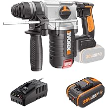 WORX PowerShareTM WX380.1 Brushless Rotary Hammer Drill 20V 4.0Ah, 1200rpm, 5400bpm 2.2J, 4 Functions, Anti-Vibration, Safety Clutch, Electronic Pulse