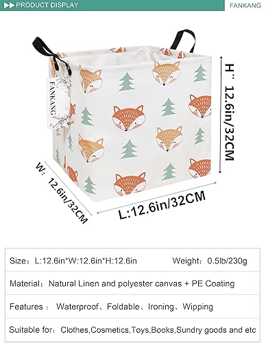 Miniatura 2 de FANKANG Cesta cuadrada para cuarto de bebé, cesta de lona plegable con revestimiento de polietileno impermeable, cestas de almacenamiento de regalo