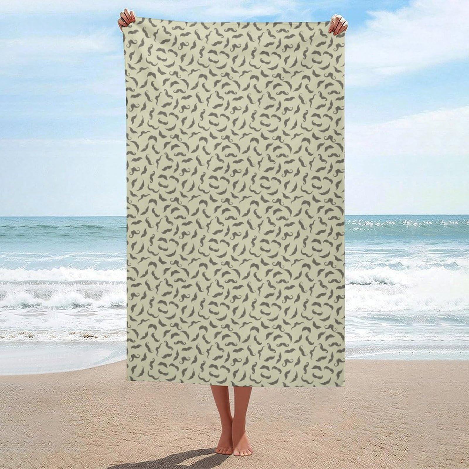 Anceky Beach Towel Quick-Dry Beard Bath Towels Beach Towel Large Absorbent Bath Towel for Home Gym Travel 31 X 51 in