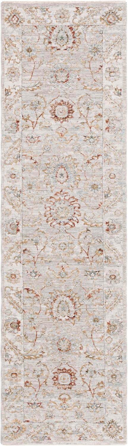SAFAVIEH Hamilton Collection Runner Rug - 2'2" x 8', Grey & Gold, Traditional Oriental Design, Non-Shedding & Easy Care, Ideal for High Traffic Areas in Living Room, Bedroom (HLT108F)