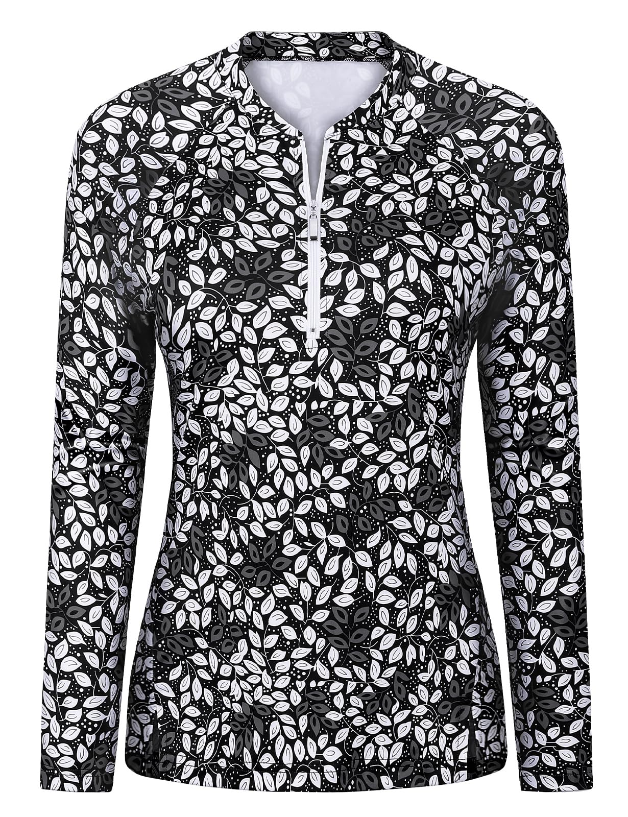 LURANEEWomens UPF 50+ Long Sleeve 1/4 Zip Pullover Quick Dry Golf Hiking Running Workout Shirt