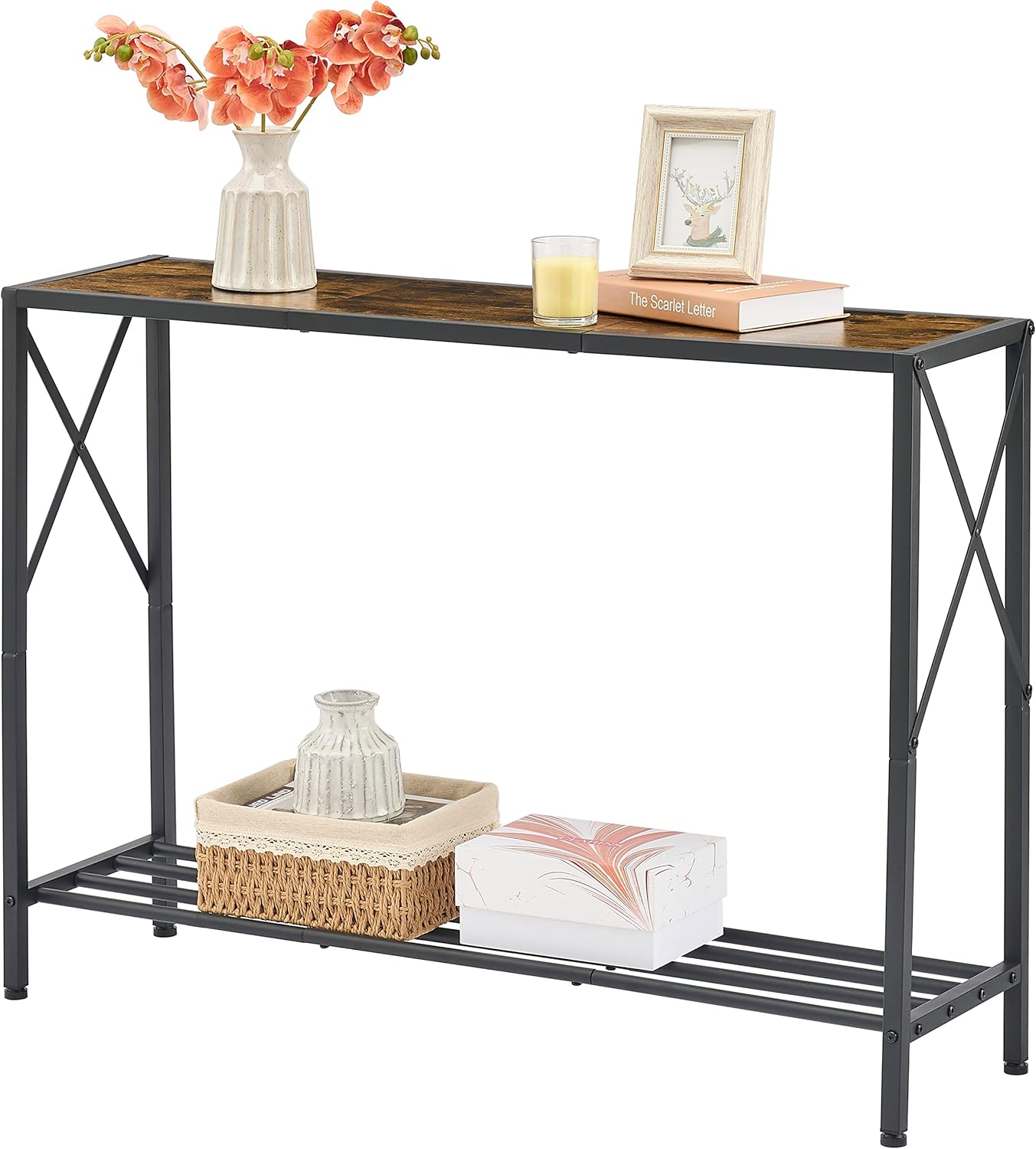 Tajsoon Console Table, 2Tier Industrial entryway Table, 41