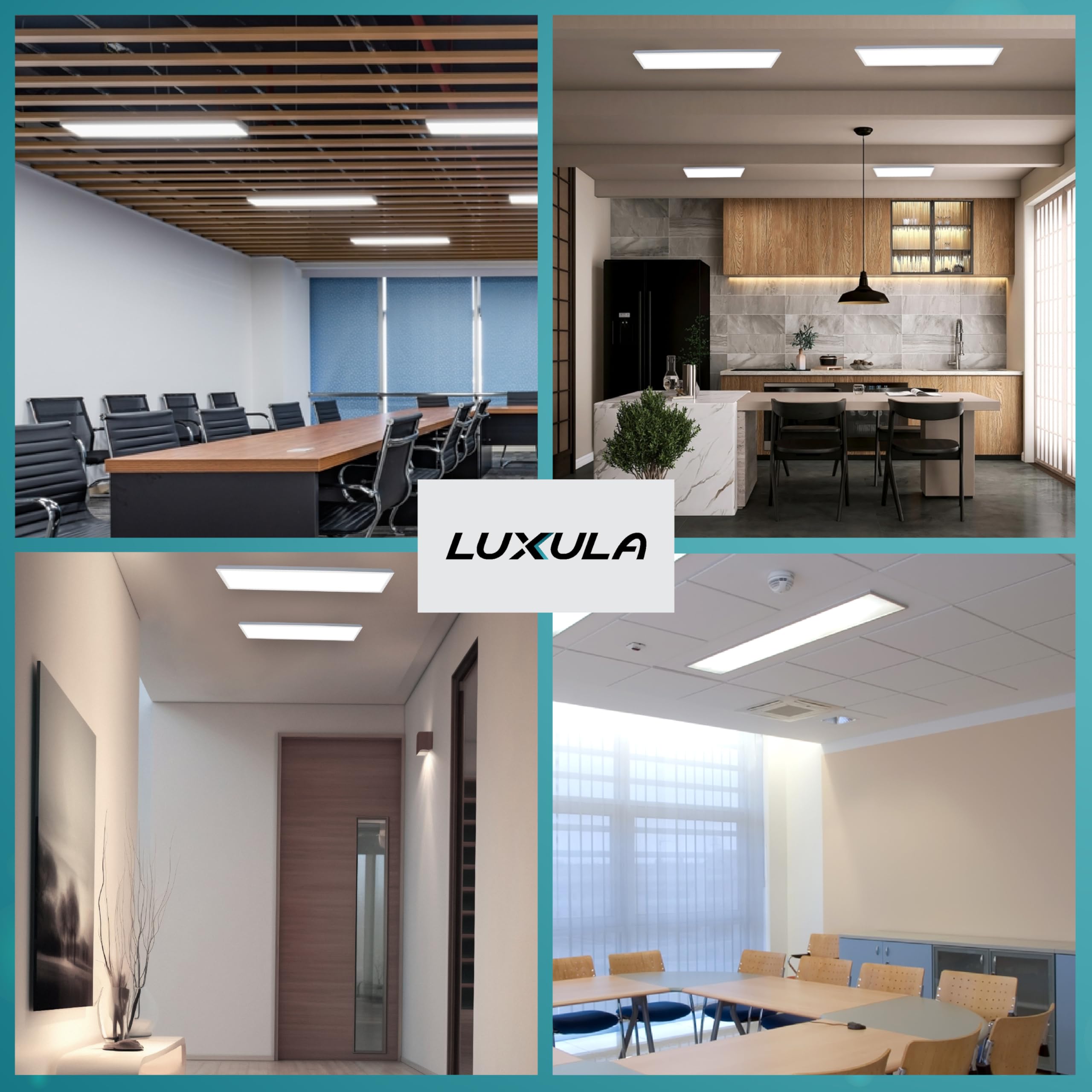 LUXULA LED Deckenleuchte lang 120cm - 36W, 4000K Neutralweiß, 3600lm – LED Panel 120x30cm inkl. 230V Netzteil – Flache LED Deckenlampe für Wohnzimmer, Schlafzimmer, Küche, Büro - 120x30x6,4cm