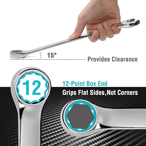 Miniatura 7 de DURATECH Juego de llaves de caja de compensación, juego de llaves combinadas, acero CR-V, organizado en bolsa rodante