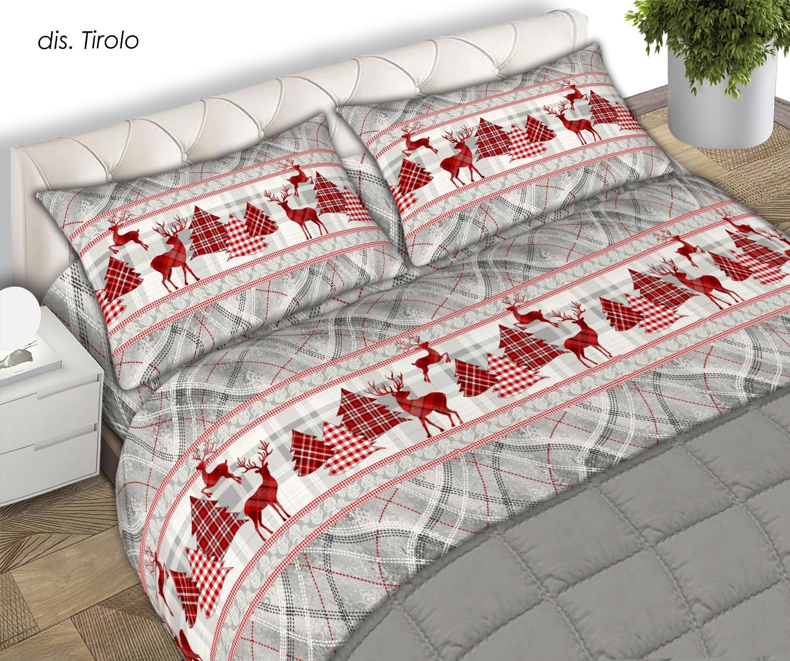 L'Emporio Casa Set Lenzuola in Flanella, Cotone Italiano 100% Pettinato, Anti-Pilling Varie Misure (Tirolo, Una piazza e mezzo)