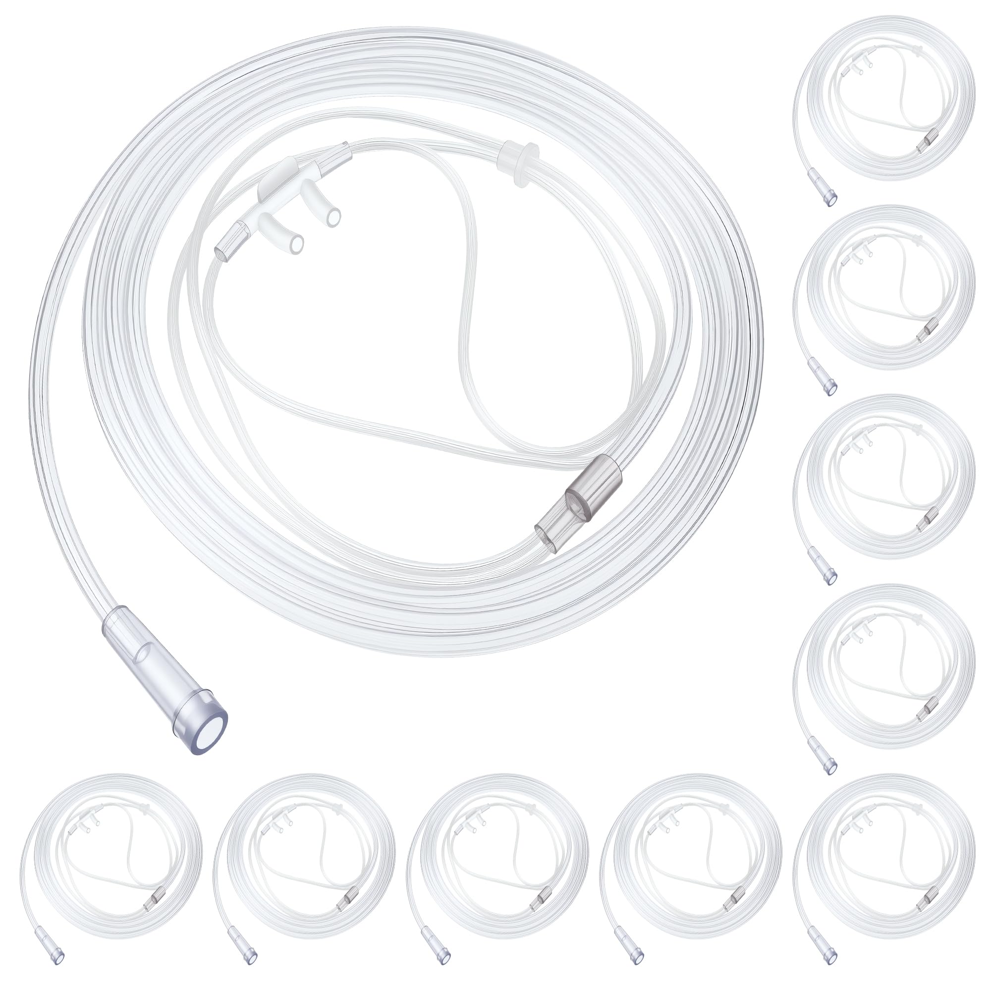 10 Pack 7Ft Adult Oxygen Nasal Cannula, Soft Oxygen Tubing for Adult
