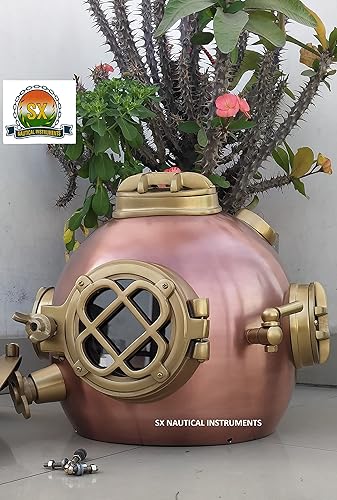 Miniatura 6 de SX Nautical Instruments - Casco vintage de buceo marino de acero sólido y latón para buceo, 18 pulgadas