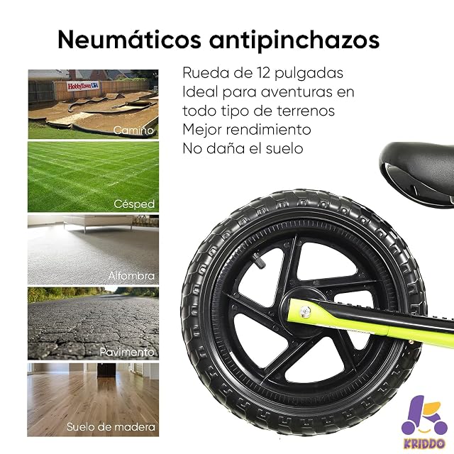 Foto 6 de 6 de KRIDDO Bicicletas sin Pedales para Niños de 2 Años, Edades de 18 Meses a 4 Años