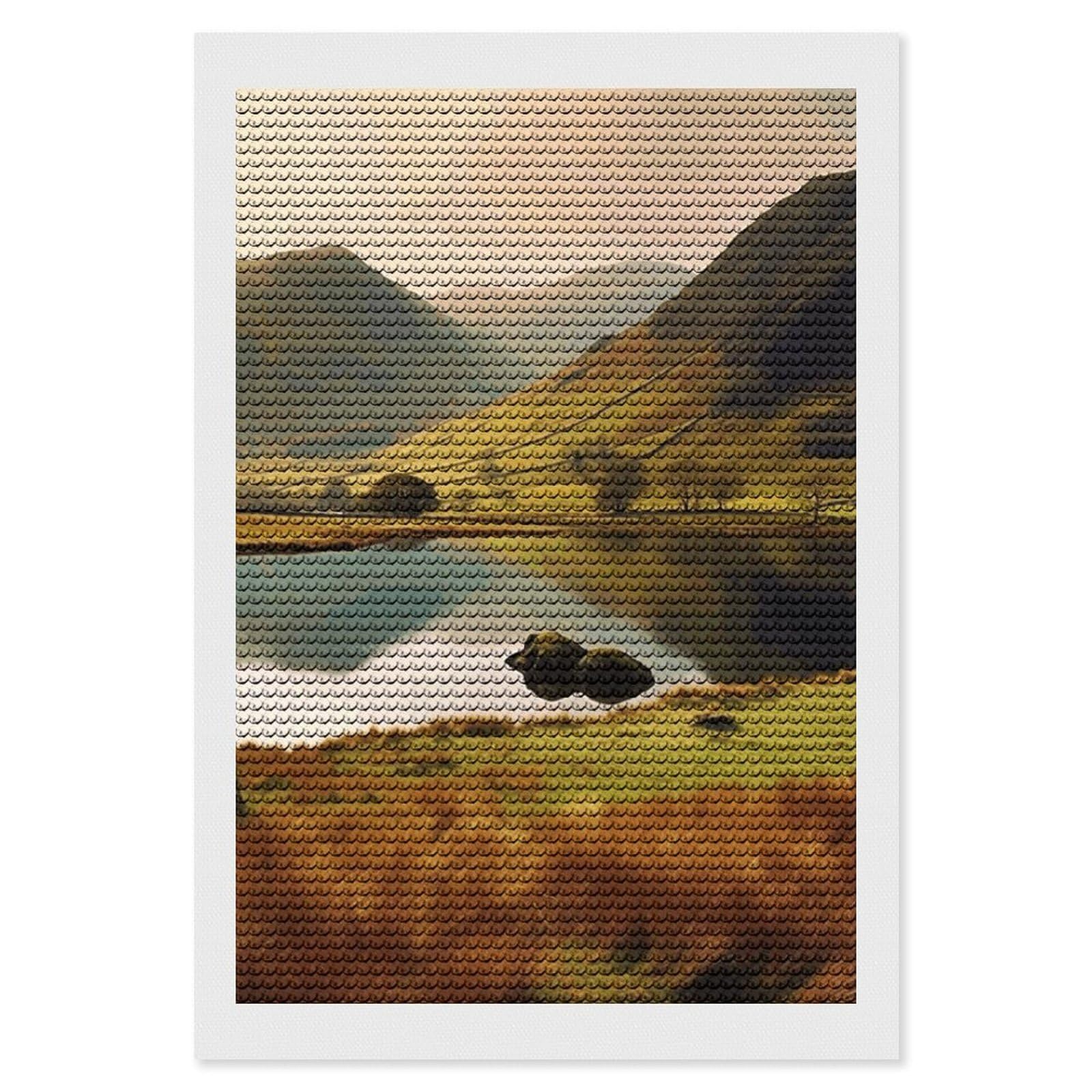 DWVTSLH Lake District National Park Diamond Painting Kits for Adults, Personalized Diamond Photo Art Full Drill, DIY 5D Diamond Art Painting Kits for Beginners, Home Wall Decor 8"x12"