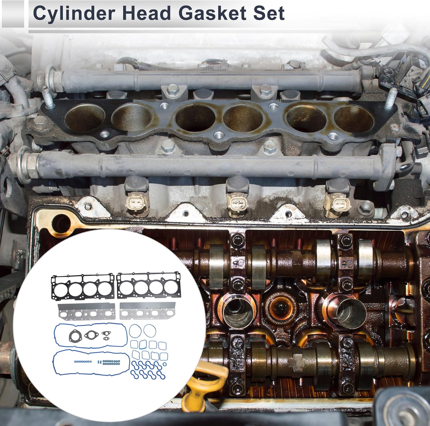 Cylinder Head Gasket Set for CHRYSLER 300 5.7L 2009-2012 Engine Intake Exhaust Valve Cover Gaskets No.HS26423PT/TCS46169 1 Set
