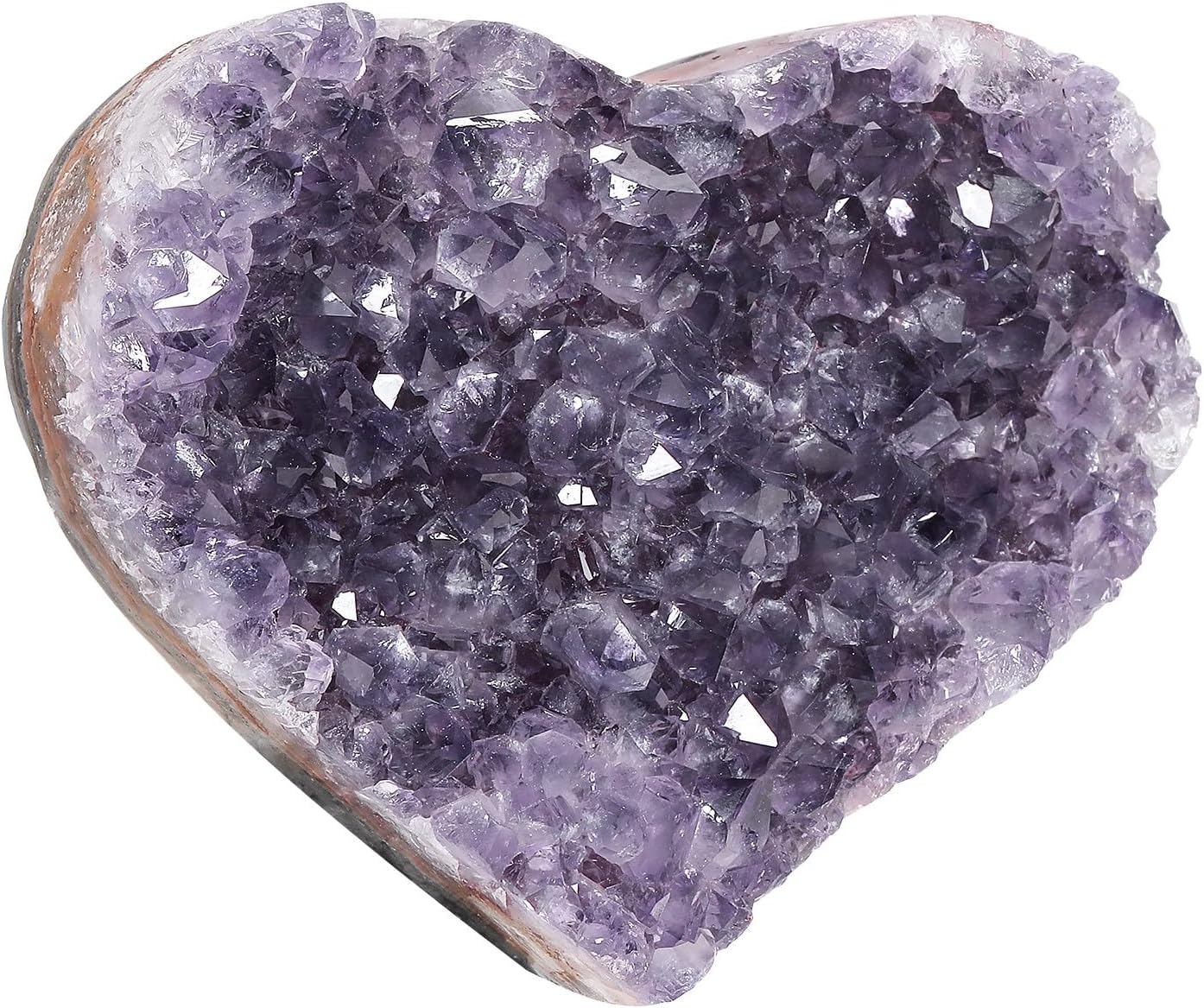 mookaitedecor Natural Amethyst Crystal Cluster Heart Stone, Healing Crystals Raw Geode Quartz Mineral Specimen for Meditation and Home Decor, 0.22-0.44 LB