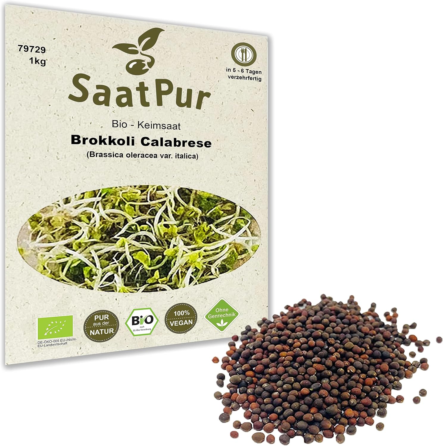 Organic Seed Broccoli Calabrese 1 kg Broccoli Seeds for Sprout Breeding Sprouts Microgreen Micro Green