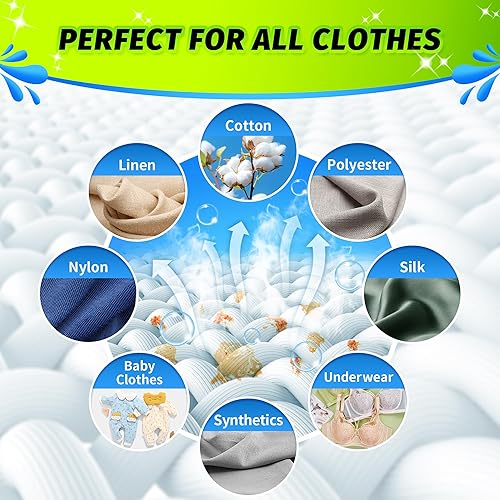 Miniatura 7 de Hojas de detergente para ropa sucia hasta 200 cargas (100 hojas), sin perfume, sin plástico, tiras de detergente para ropa para viajes, dormitorios,