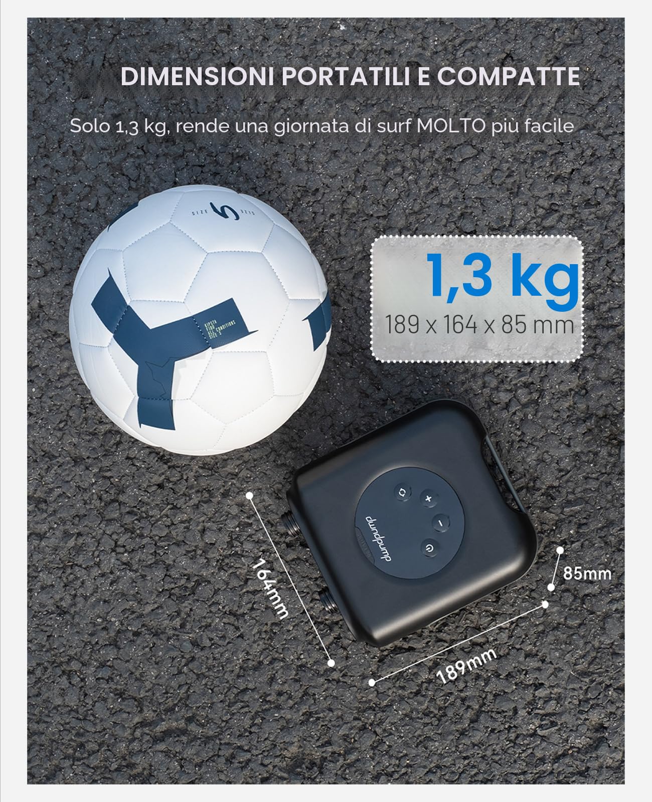 dwndpump Pompa Elettrica SUP, 20PSI Pompa per SUP, Compressore Aria Portatile, 4000mAh Elettrico Gonfiatore SUP Batteria 12V DC Connessione, Aria Pompa per Tavole da Paddle, Kayak, Yoga Ball, Kitesurf