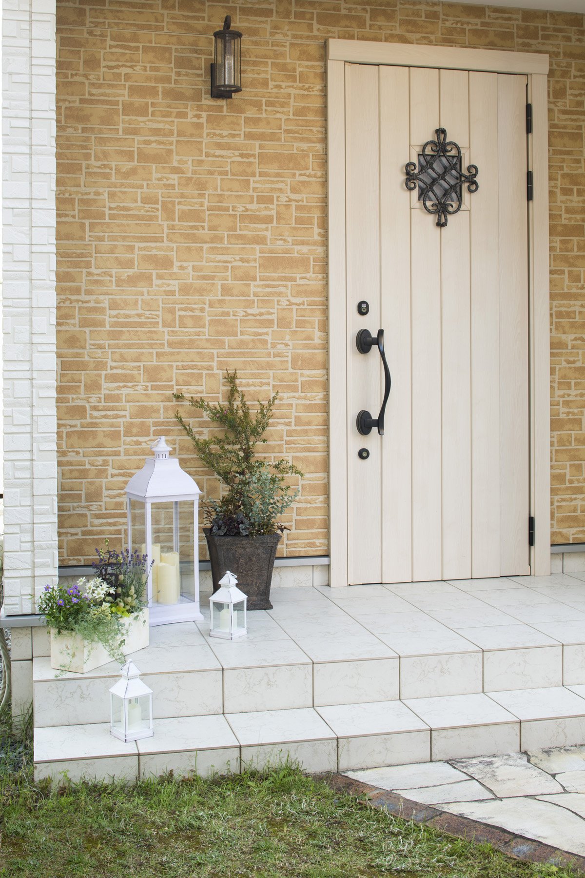 ホワイト アンティーク ギリシャ ランタン 2個セット Amazon.co.jp