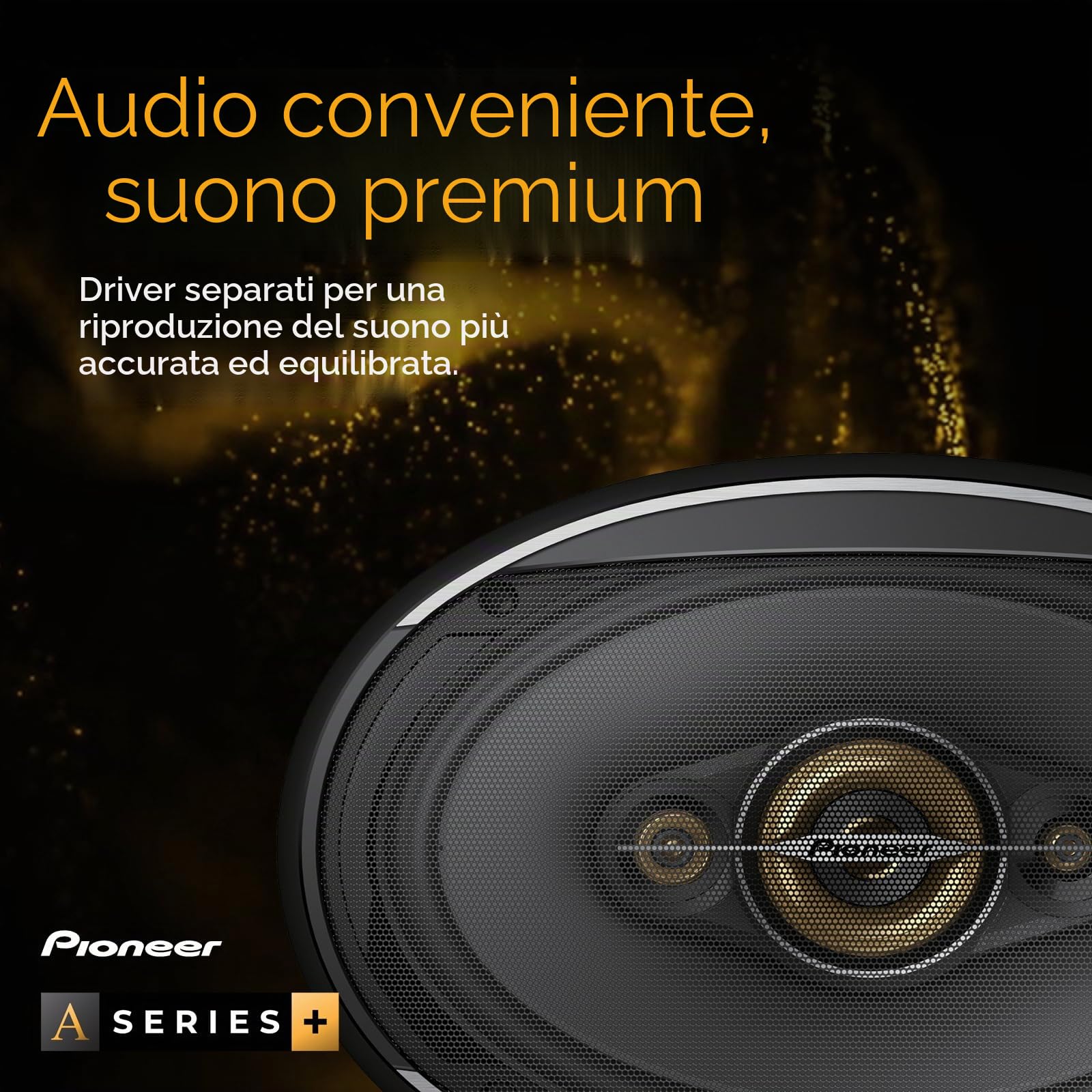 Pioneer TS-A1601C Set di altoparlante componente a 2 vie da 16,5 cm con 2 altoparlanti (350 W max. ciascuno, 80 W sine), profondità di installazione 48 mm, taglio di installazione 144 mm, con griglia