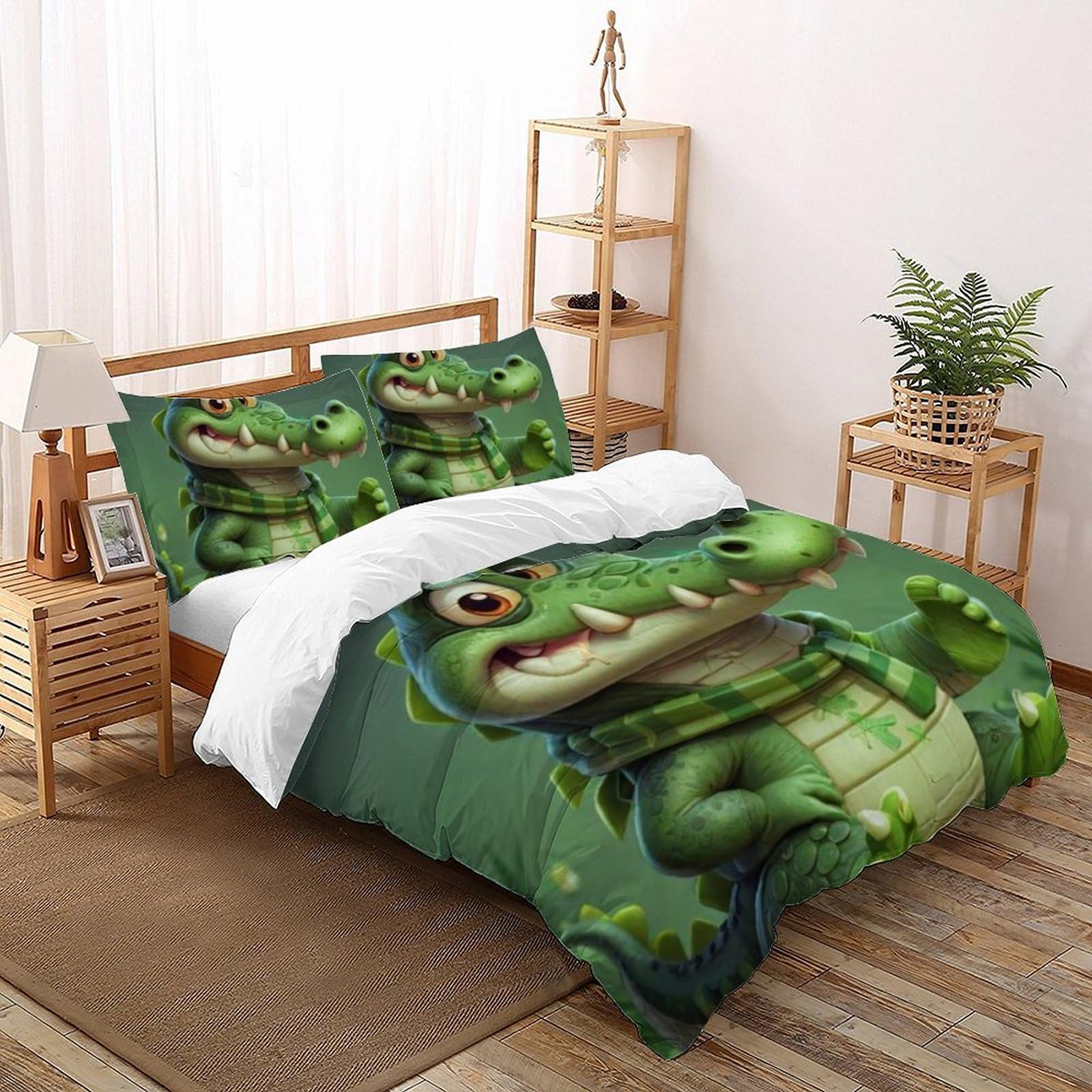 Parure de lit animaux imprimé 3D avec housse de couette 260x220cm