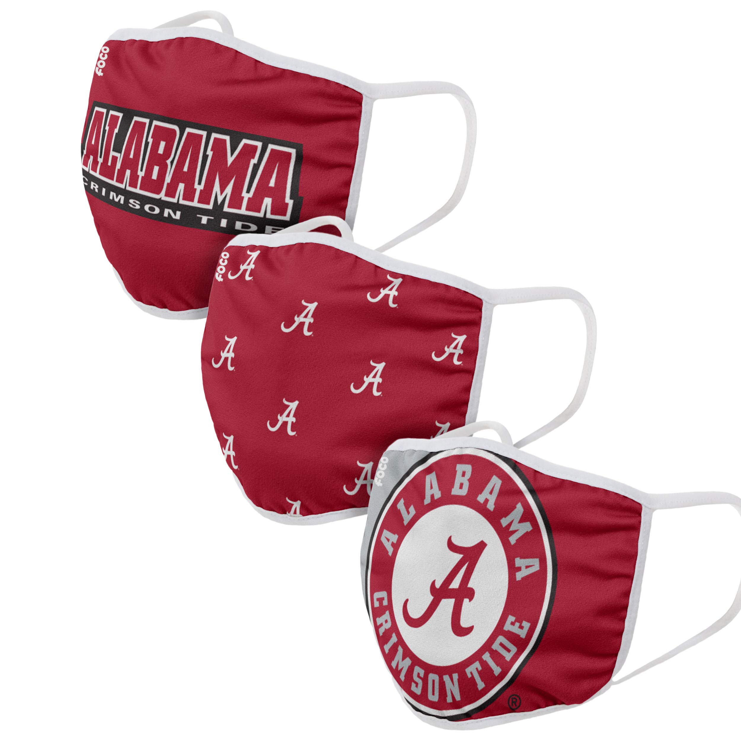 FOCO NCAA unisex-adult College Face Cover - Adult - 3 Pack