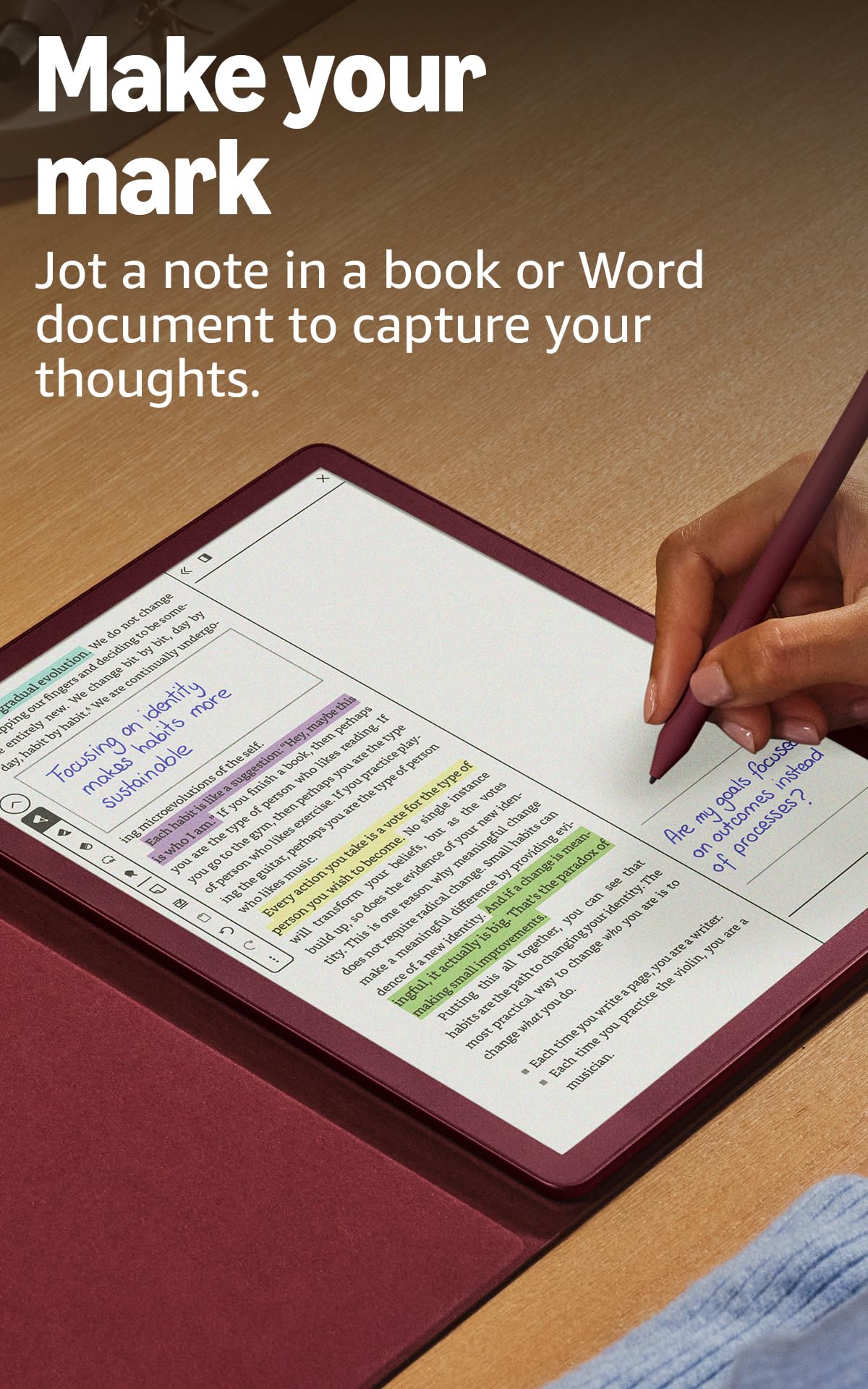 Amazon Kindle Scribe Colorsoft 32 GB (newest gen) — 11" paper-like colour display with front light — Thin, light, powerful — Write in the built-in notebook, documents and books - Graphite — view 8