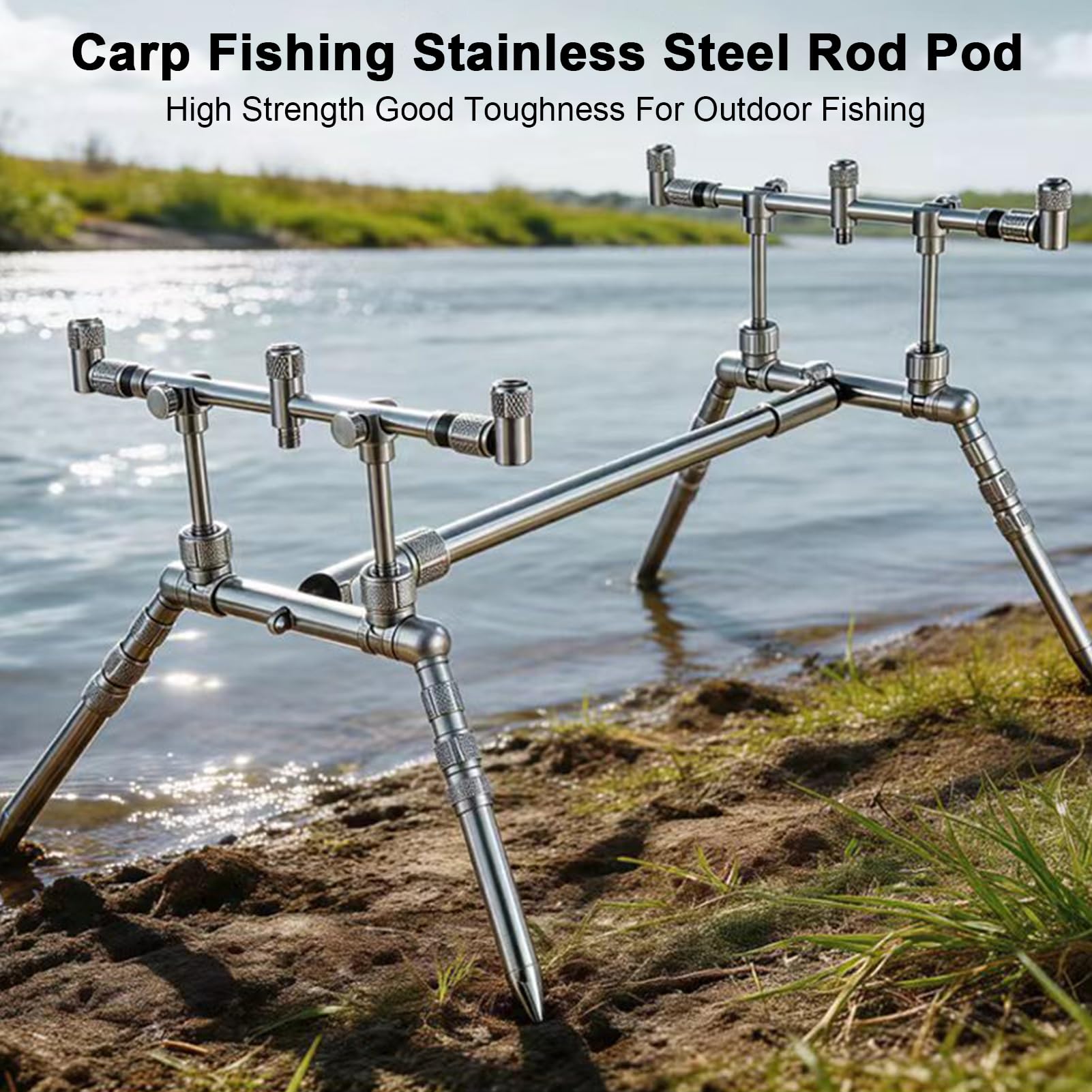 Luocute Portacanna da Pesca Alla Carpa con Acciaio Inossidabile Resistente