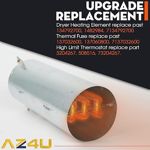 Miniatura 6 de AZ4U 134792700 1482984 Asamblea del elemento calefactor del secador con 137032600 137060800 Fusible térmico 3204267 508516 El termostato de límite