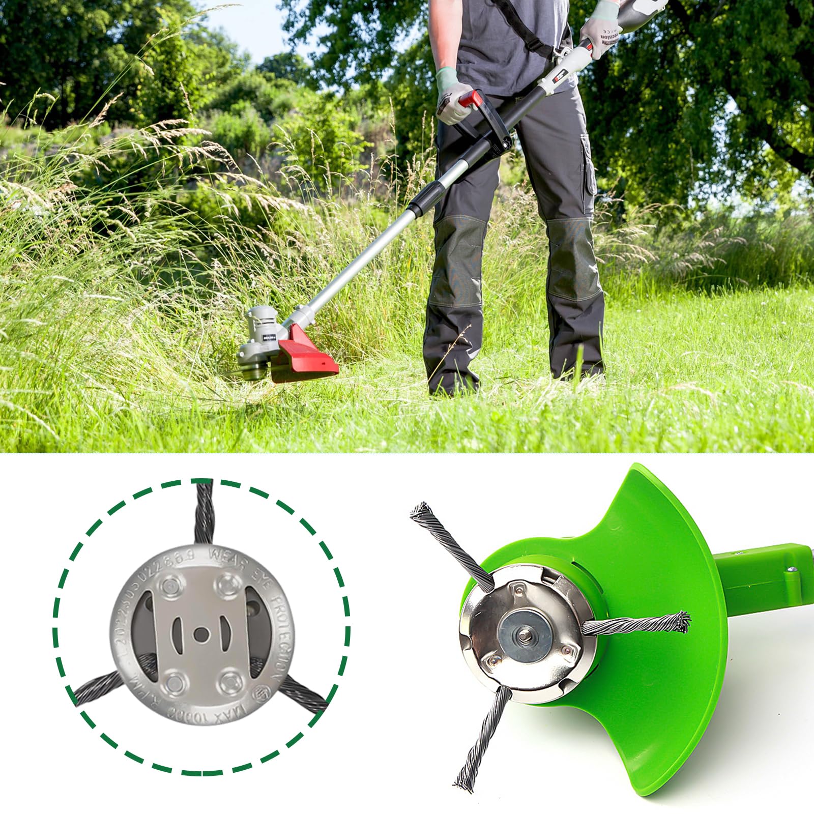 Cepillo De Alambre Para Desbrozadora - Diámetro 6 Pulgadas (15 Cm), Kit Con Herramientas De Instalación Y Guantes, Ideal Para Eliminar Malas Hierbas